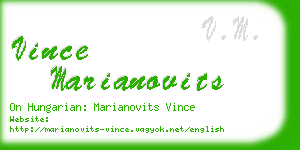 vince marianovits business card
